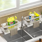 Tap-Mounted Spice Shelf with Drainage Rack | Kitchen Sink Organizer for Utensils & Accessories