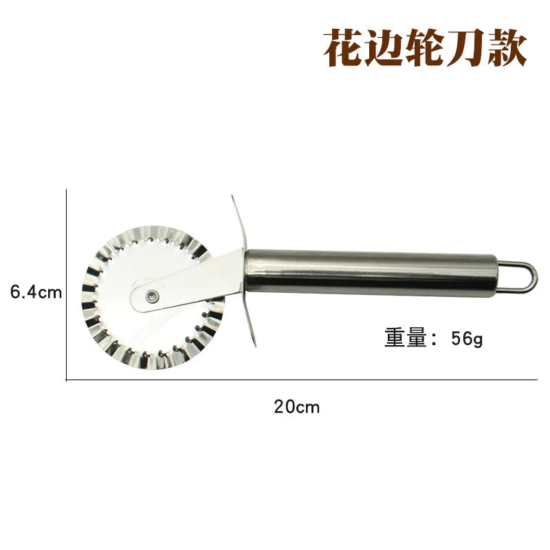 Stainless Steel Pizza Cutter Wheel – Manual Slicer for Pizza, Cake, Mooncake & Waffles