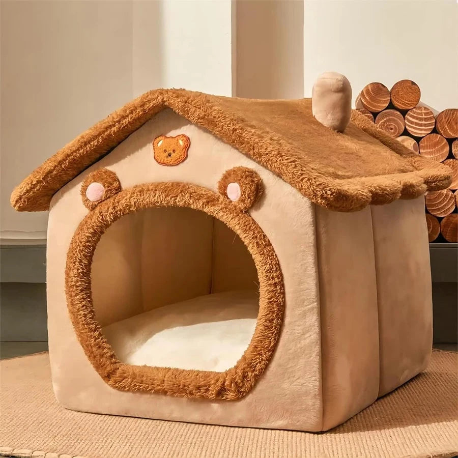 Foldable Cat & Dog House – Removable Washable Pet Bed for Small Cats & Puppies