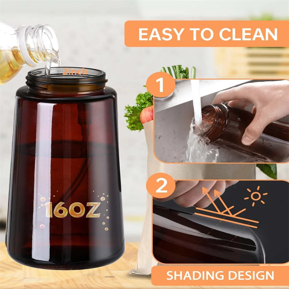2-in-1 Glass Oil Dispenser & Sprayer | 470ml Olive Oil Bottle for Cooking, Air Fryer, BBQ & Salad