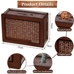 Wooden Piggy Bank Savings Box – Reusable Money Vault for Adults & Children, Money Challenge Box for Cash Storage
