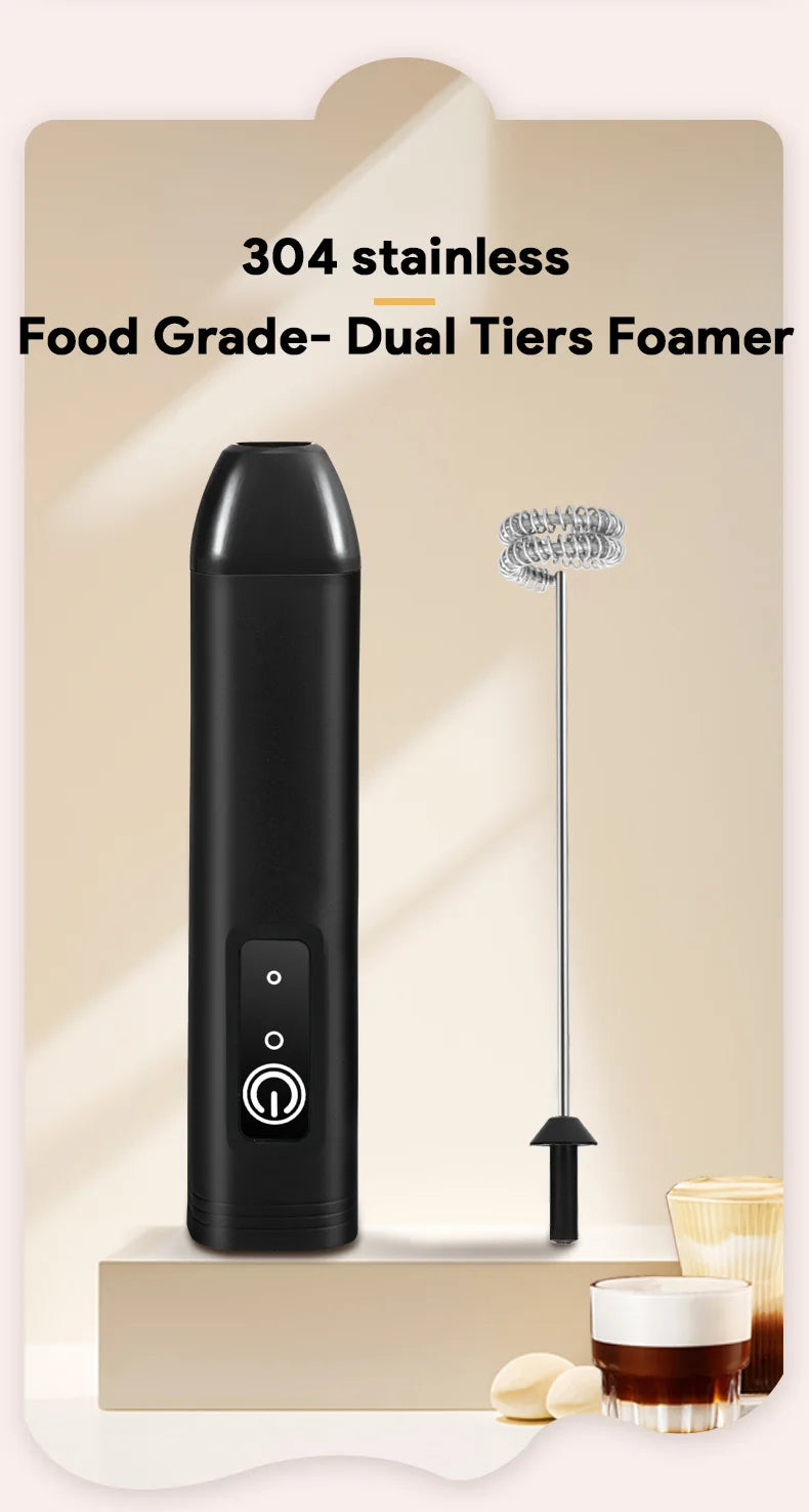 USB Rechargeable Electric Milk Frother & Egg Whisk – 3 Speeds