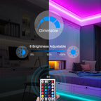 LED Strip Lights with Bluetooth App & IR Control – RGB USB Lights for Bedroom, TV Wall, and Living Room Decoration