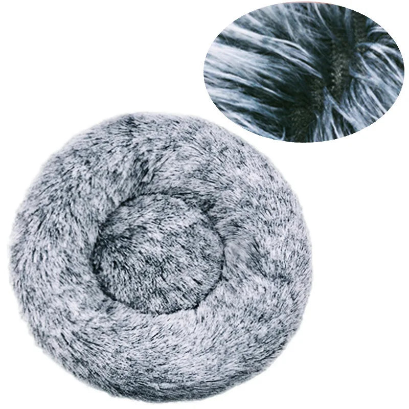 Super Soft Plush Pet Bed – Round Dog & Cat Bed (40–90cm, Warm & Calming)