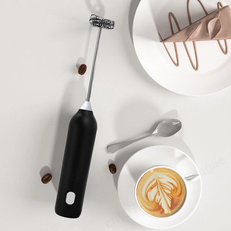 USB Rechargeable Electric Milk Frother & Egg Whisk – 3 Speeds