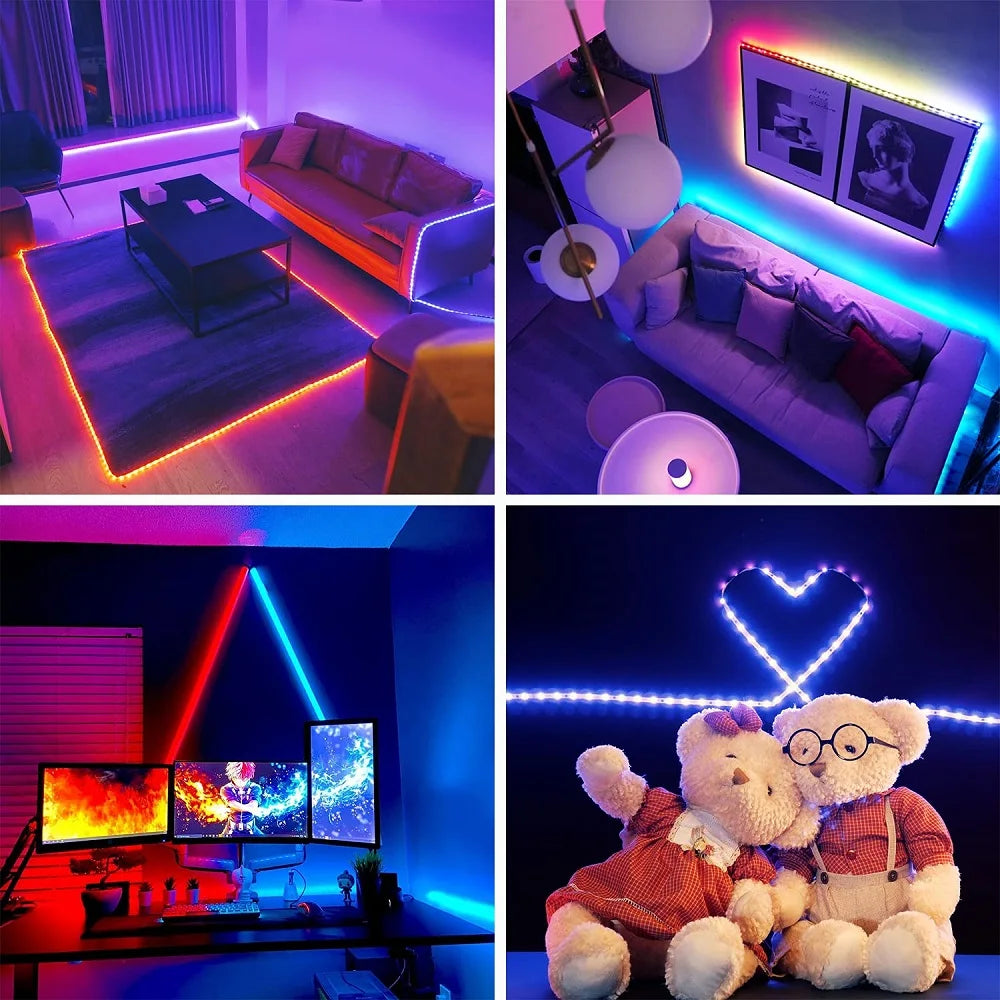 LED Strip Lights with Bluetooth App & IR Control – RGB USB Lights for Bedroom, TV Wall, and Living Room Decoration
