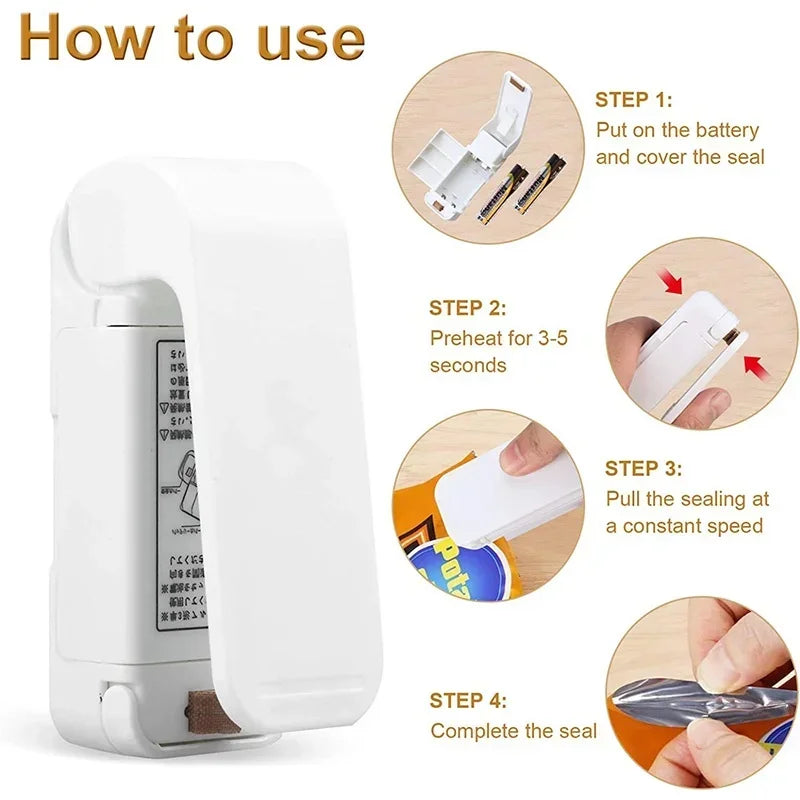 Mini Heat Bag Sealer – Portable Handheld Food Bag Thermal Sealing Machine