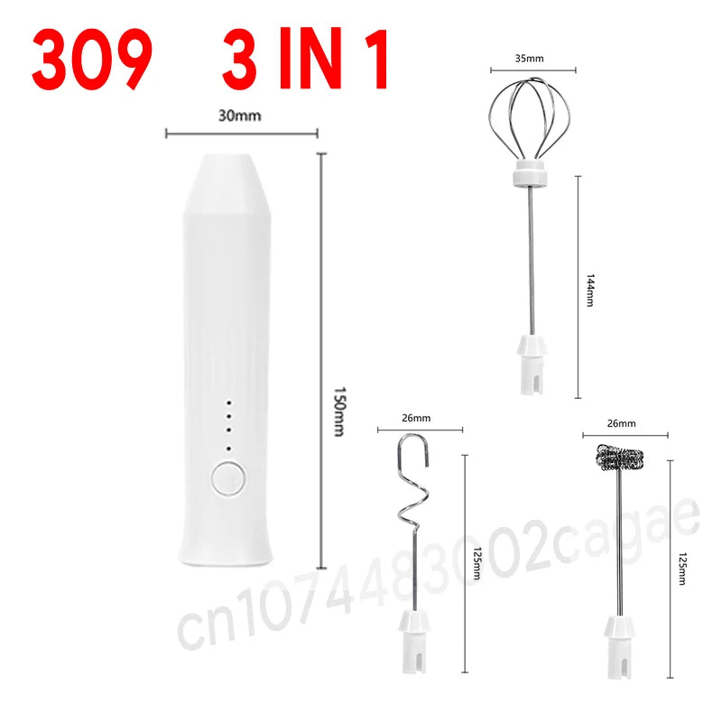 USB Rechargeable Electric Milk Frother & Egg Whisk – 3 Speeds