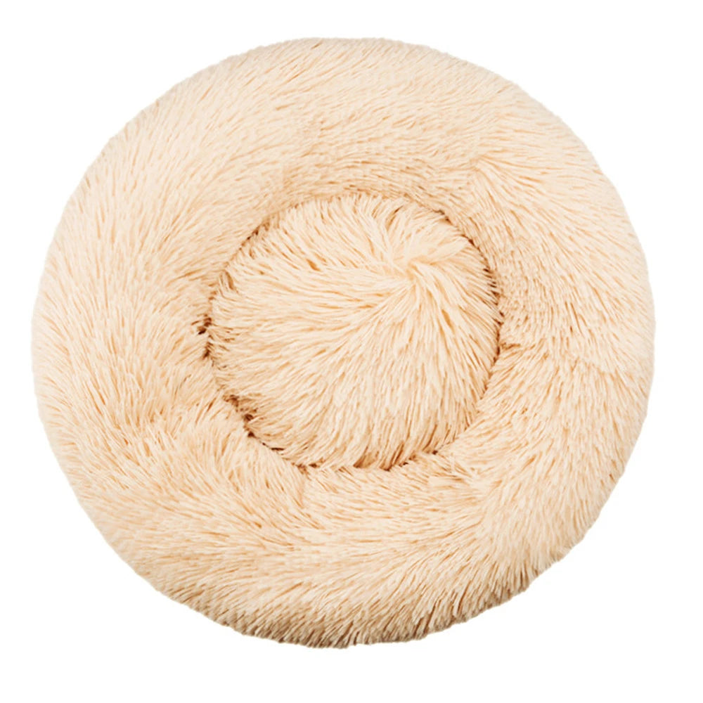 Super Soft Plush Pet Bed – Round Dog & Cat Bed (40–90cm, Warm & Calming)