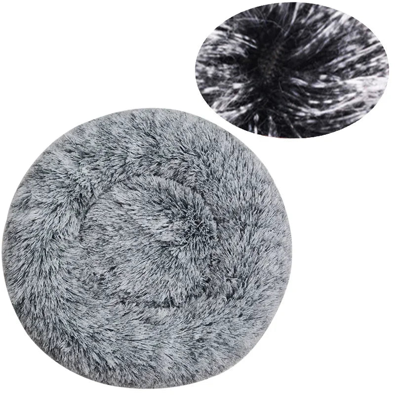 Super Soft Plush Pet Bed – Round Dog & Cat Bed (40–90cm, Warm & Calming)