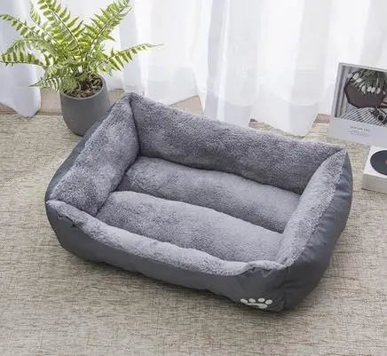 Pet Bed for Dogs & Cats – Warm Cotton Square Nest, Multiple Sizes