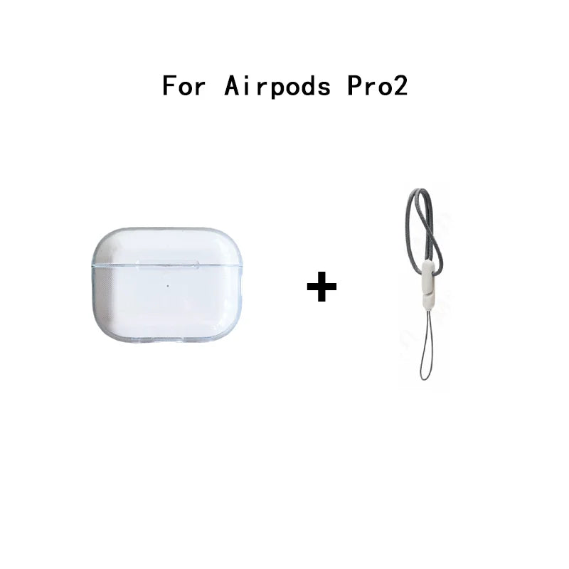 Clear Shockproof AirPods Case with Lanyard – Compatible with AirPods 1/2/3/4/Pro/Pro2