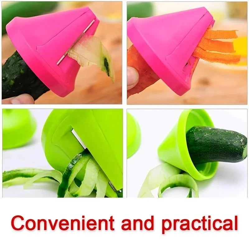 Manual Vegetable Grater & Spiral Peeler – Kitchen Rotating Shredder for Potatoes, Carrots & Radishes