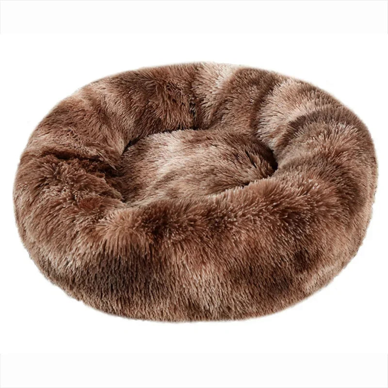Super Soft Plush Pet Bed – Round Dog & Cat Bed (40–90cm, Warm & Calming)