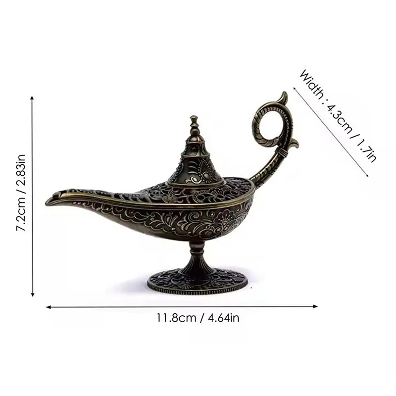 Antique Style Lamp Metal Incense Burner – Scented & Unscented Candle Holder for Home Decor, Office, Yoga, and Meditation Rooms