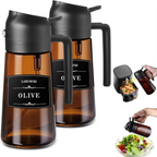 2-in-1 Glass Oil Dispenser & Sprayer | 470ml Olive Oil Bottle for Cooking, Air Fryer, BBQ & Salad