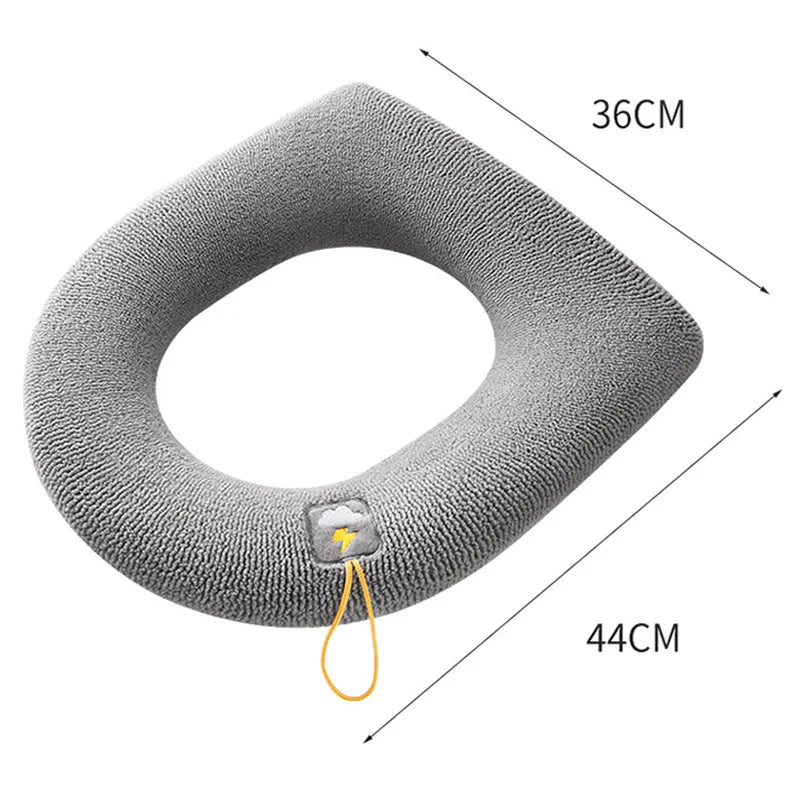 Universal Toilet Seat Cover – Soft Warm Pumpkin Pattern Bathroom Cushion
