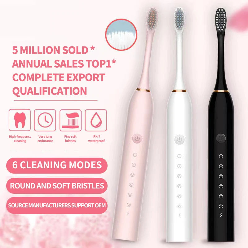 Sonic Electric Toothbrush – USB Rechargeable Waterproof Adult Toothbrush