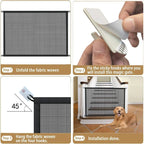 Folding Mesh Pet Dog Barrier Fence – 4Pcs Hook Playpen Gate for Pet Safety