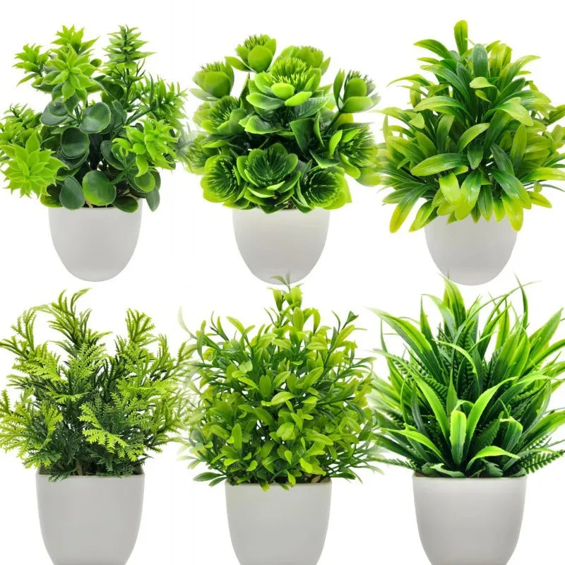 Artificial Plants in Plastic Pots for Home, Office, and Bedroom Decoration – Perfect Greenery for Indoor & Outdoor Spaces