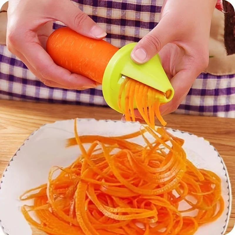 Manual Vegetable Grater & Spiral Peeler – Kitchen Rotating Shredder for Potatoes, Carrots & Radishes