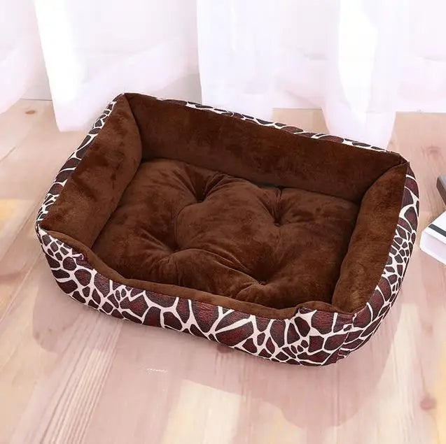 Pet Bed for Dogs & Cats – Warm Cotton Square Nest, Multiple Sizes