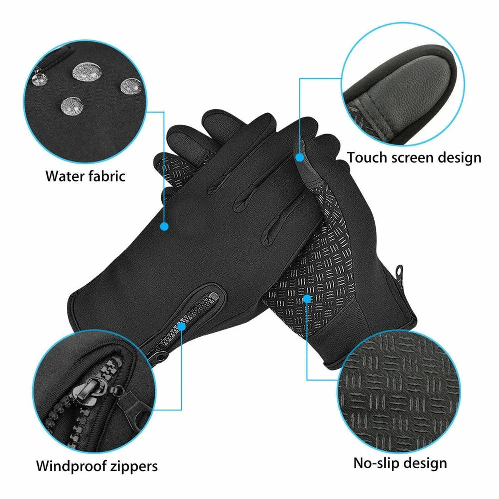 Unisex Winter Gloves – Touchscreen, Warm, Non-Slip for Cycling & Driving