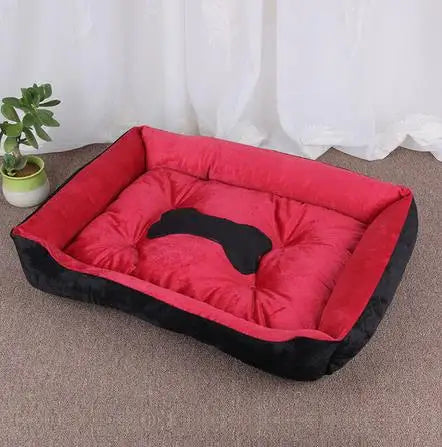 Pet Bed for Dogs & Cats – Warm Cotton Square Nest, Multiple Sizes