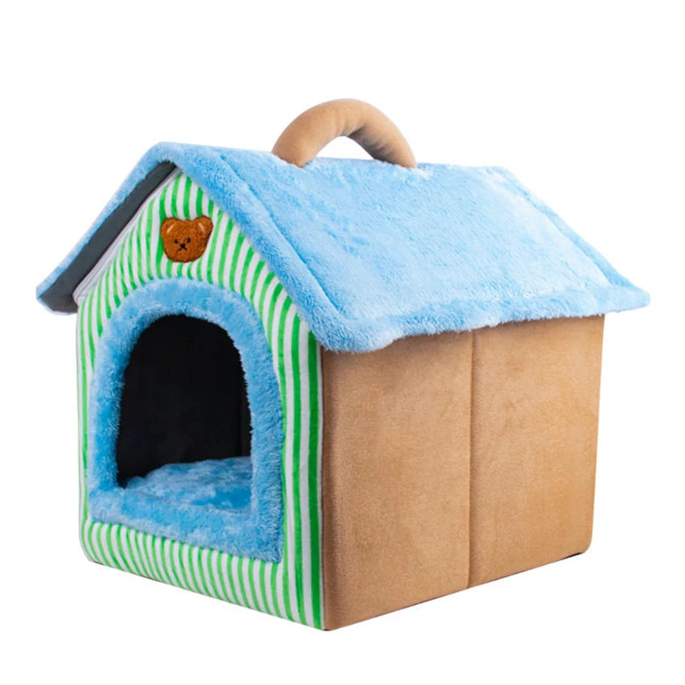 Foldable Cat & Dog House – Removable Washable Pet Bed for Small Cats & Puppies