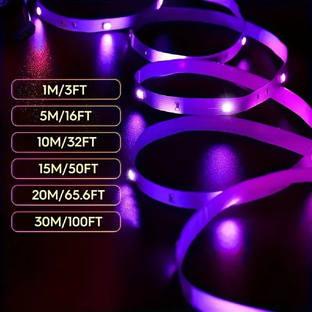 LED Strip Lights with Bluetooth App & IR Control – RGB USB Lights for Bedroom, TV Wall, and Living Room Decoration