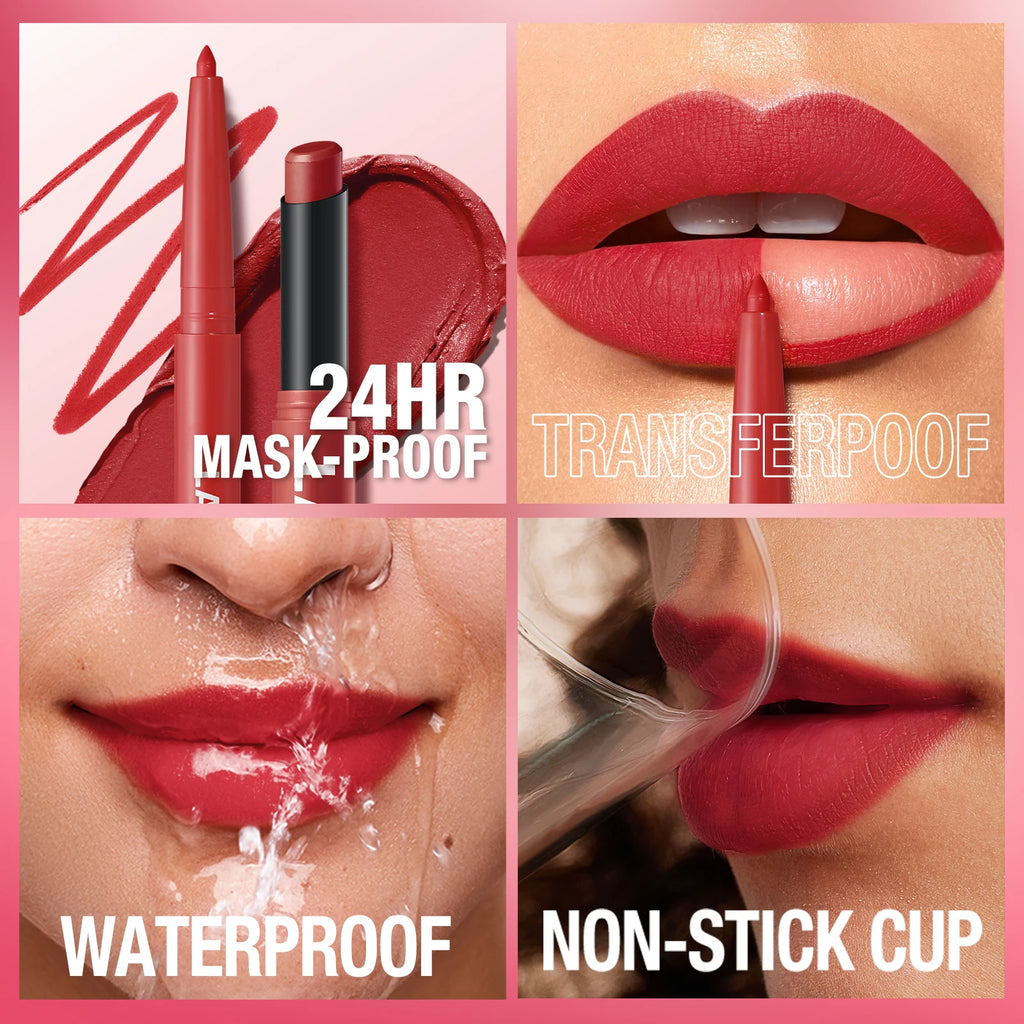 Waterproof Lipliner & Lipstick Set – Long-Lasting, Smudge-Proof Lip Makeup