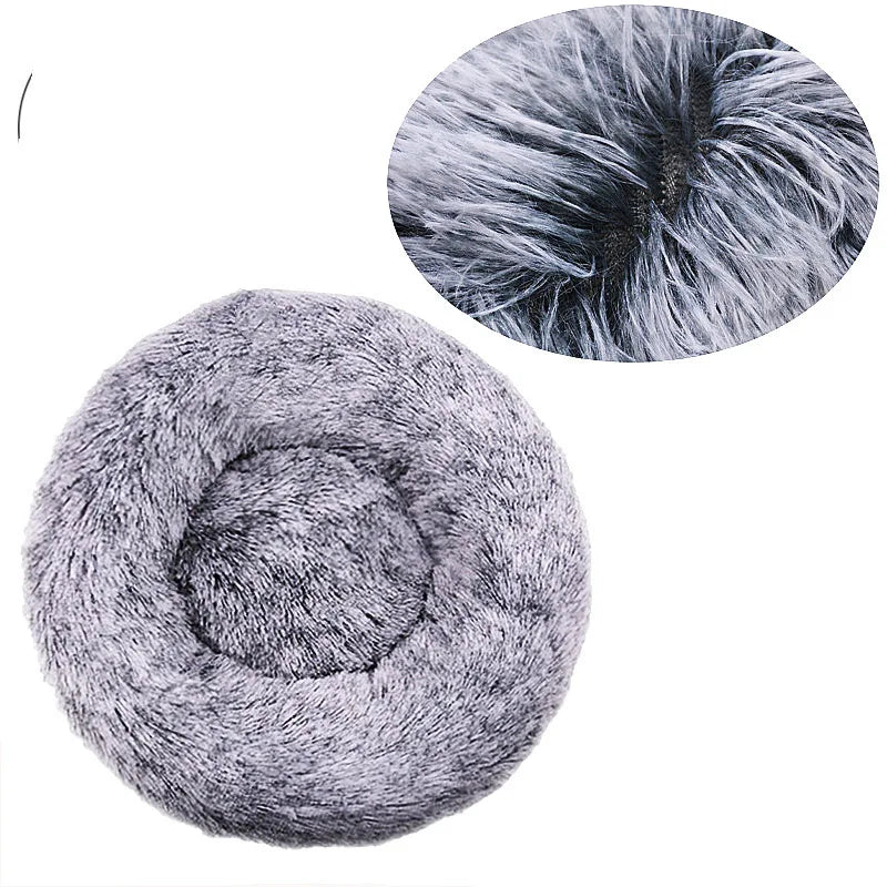 Super Soft Plush Pet Bed – Round Dog & Cat Bed (40–90cm, Warm & Calming)
