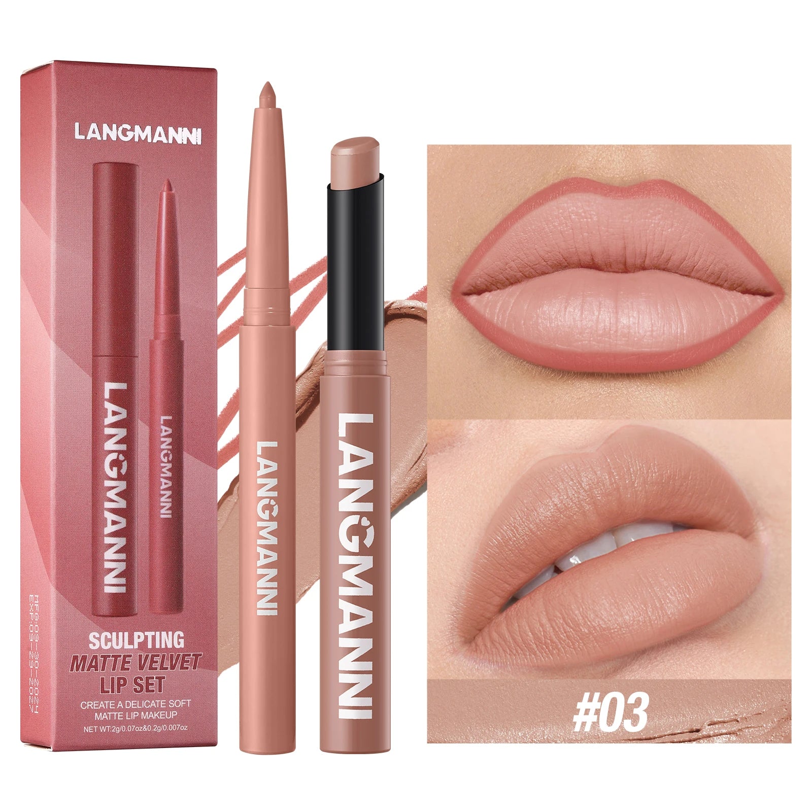 Waterproof Lipliner & Lipstick Set – Long-Lasting, Smudge-Proof Lip Makeup