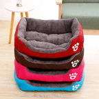 Pet Bed for Dogs & Cats – Warm Cotton Square Nest, Multiple Sizes