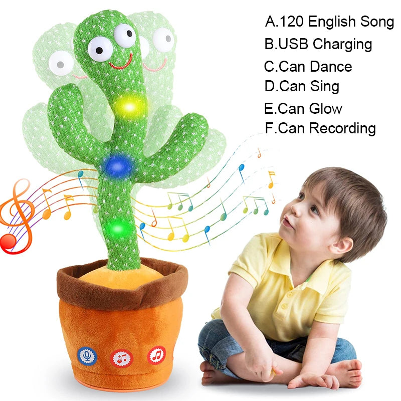 Dancing Cactus Plush Toy – 120 Songs Music Speaker with Voice Repeat