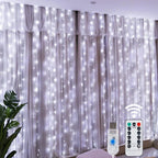 LED Copper Wire Curtain Lights – 8 Modes Remote Control for Christmas, New Year & Holiday Decor