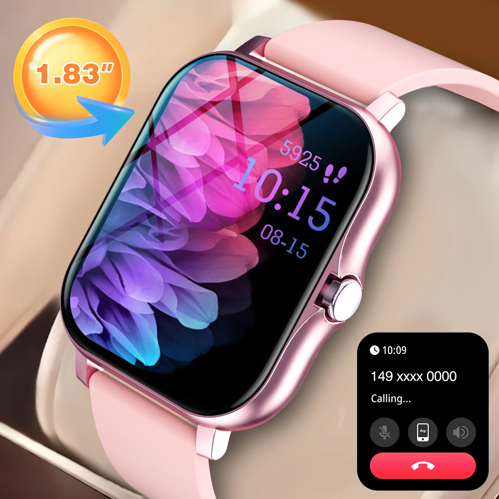 Odelettevcy Smartwatch – Bluetooth Call, Multi-Sport, Message Reminder
