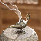 Antique Style Lamp Metal Incense Burner – Scented & Unscented Candle Holder for Home Decor, Office, Yoga, and Meditation Rooms