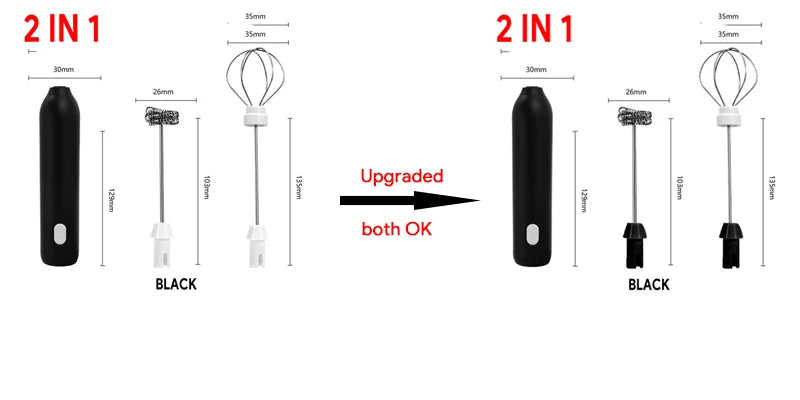 USB Rechargeable Electric Milk Frother & Egg Whisk – 3 Speeds