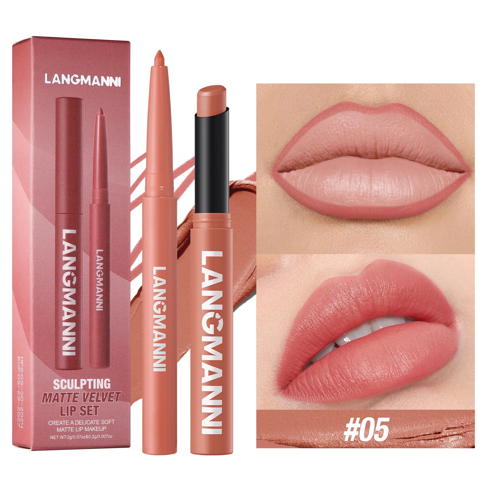 Waterproof Lipliner & Lipstick Set – Long-Lasting, Smudge-Proof Lip Makeup