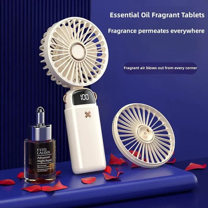 Portable Handheld Mini Fan – USB Rechargeable Desk & Neck Fan for Travel