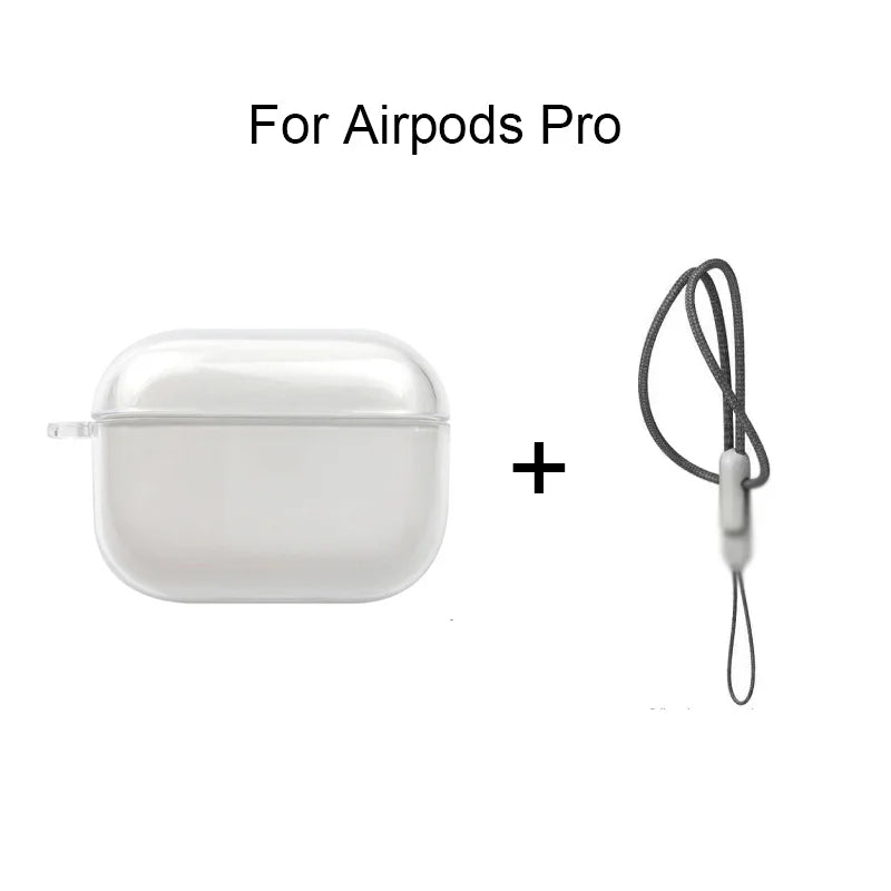 Clear Shockproof AirPods Case with Lanyard – Compatible with AirPods 1/2/3/4/Pro/Pro2