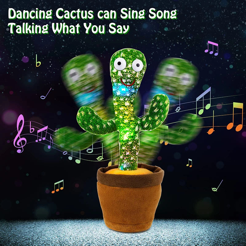 Dancing Cactus Plush Toy – 120 Songs Music Speaker with Voice Repeat
