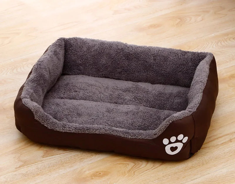 Pet Bed for Dogs & Cats – Warm Cotton Square Nest, Multiple Sizes