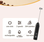 USB Rechargeable Electric Milk Frother & Egg Whisk – 3 Speeds