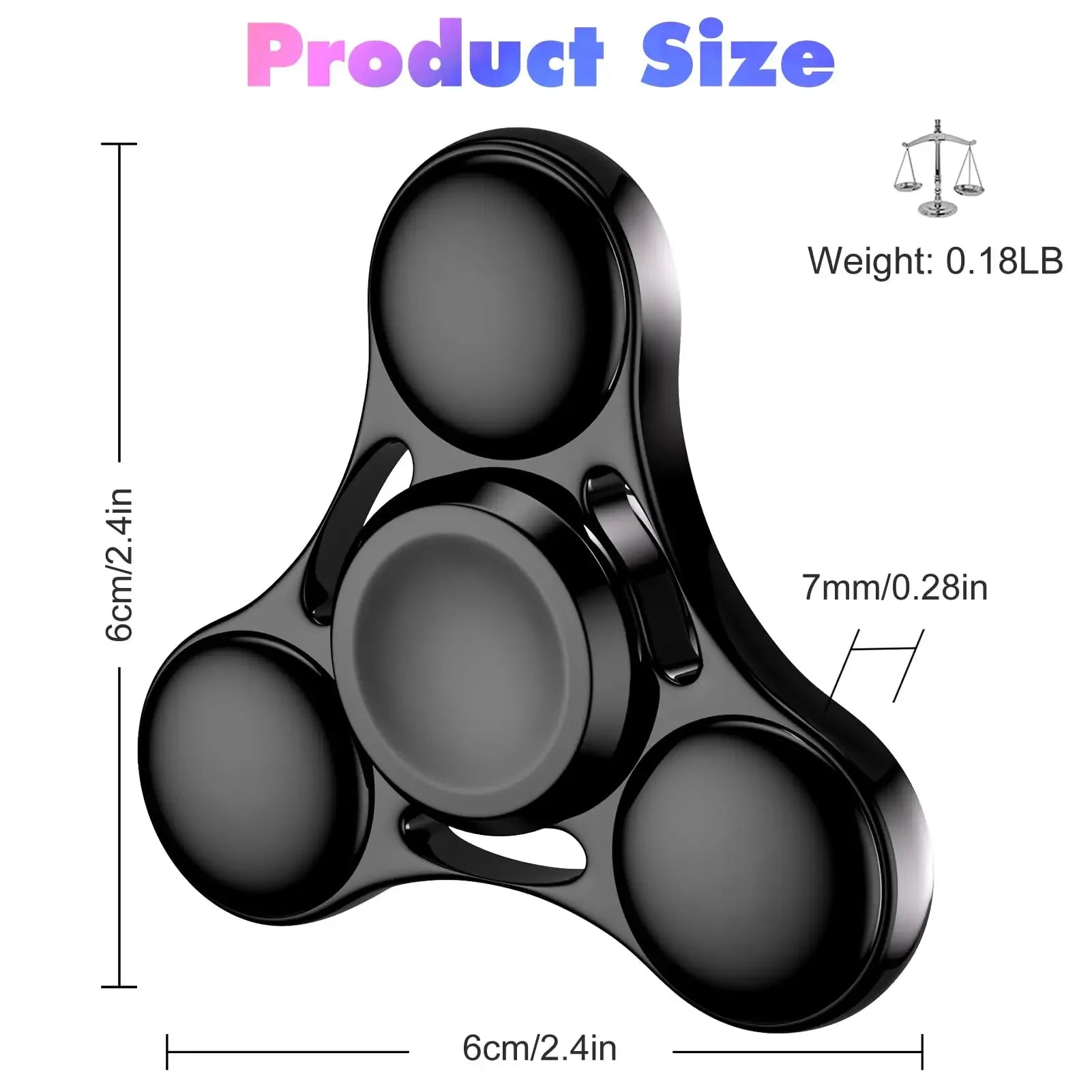 Rainbow Metal Fidget Spinner – UFO Finger Spinner for Kids & Adults