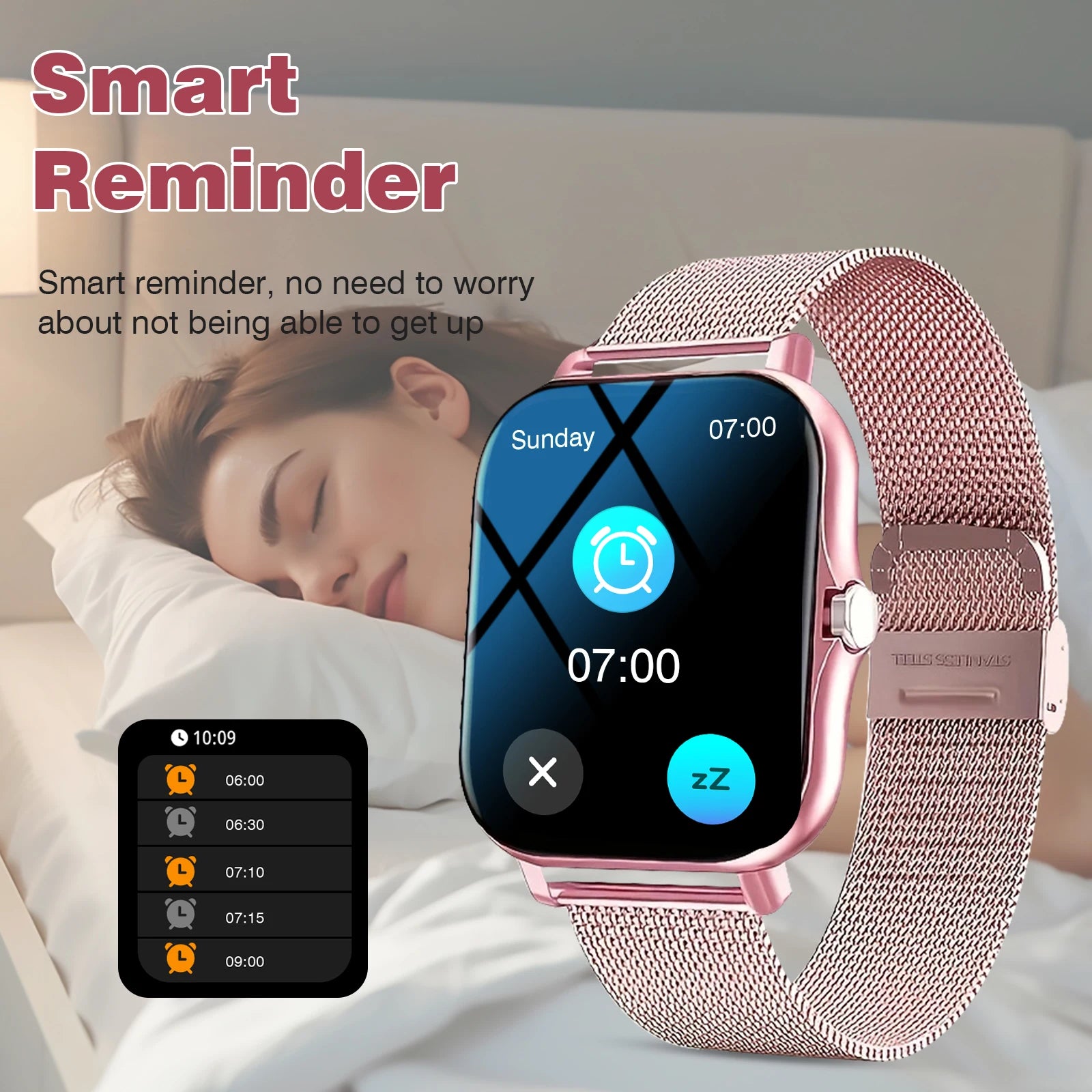 Odelettevcy Smartwatch – Bluetooth Call, Multi-Sport, Message Reminder