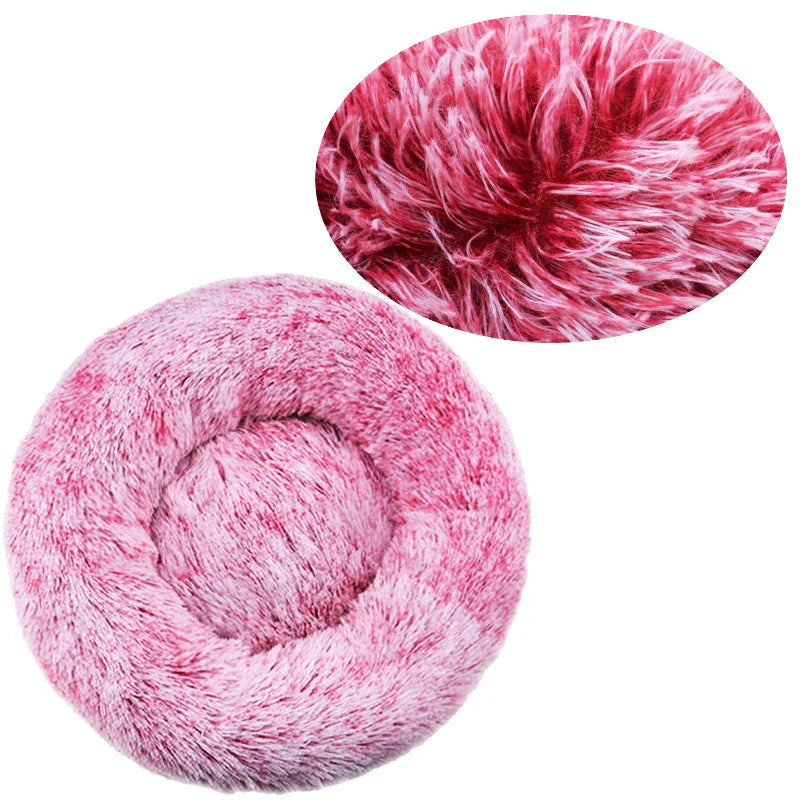 Super Soft Plush Pet Bed – Round Dog & Cat Bed (40–90cm, Warm & Calming)