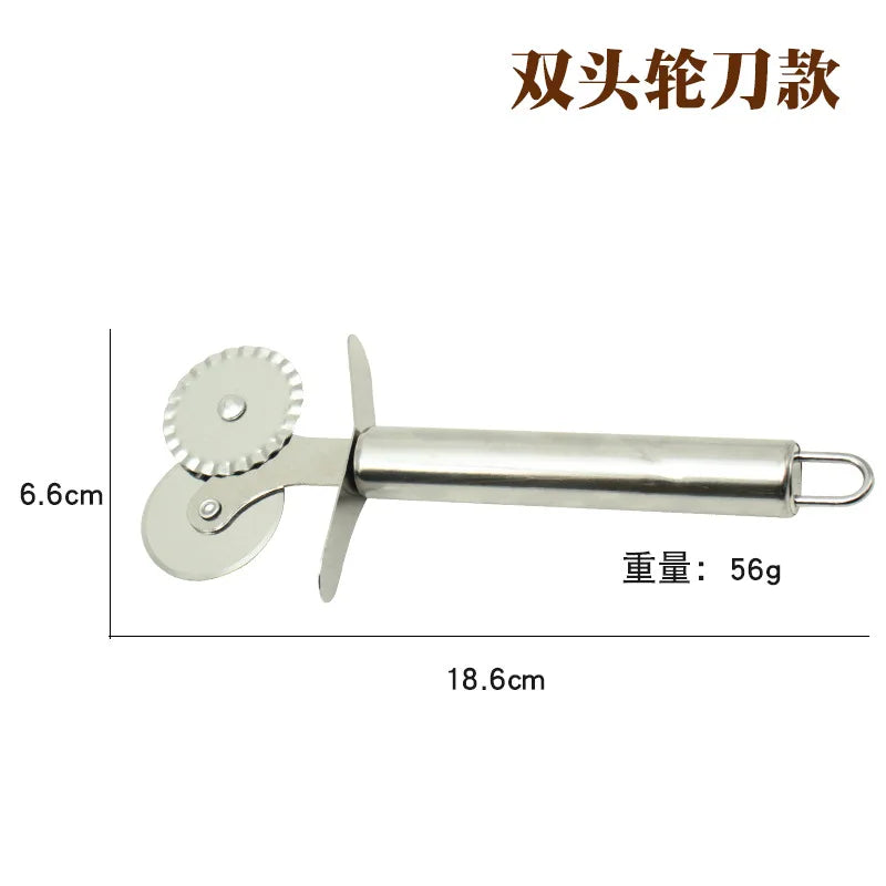 Stainless Steel Pizza Cutter Wheel – Manual Slicer for Pizza, Cake, Mooncake & Waffles