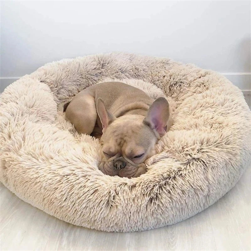 Super Soft Plush Pet Bed – Round Dog & Cat Bed (40–90cm, Warm & Calming)